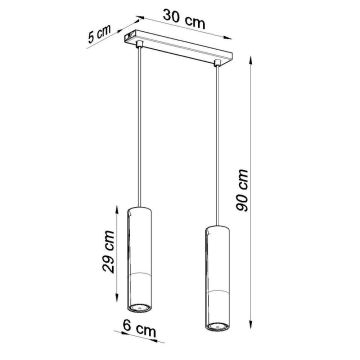 Hanglamp aan een koord LOOPEZ 2xGU10/10W/230V zwart/koper