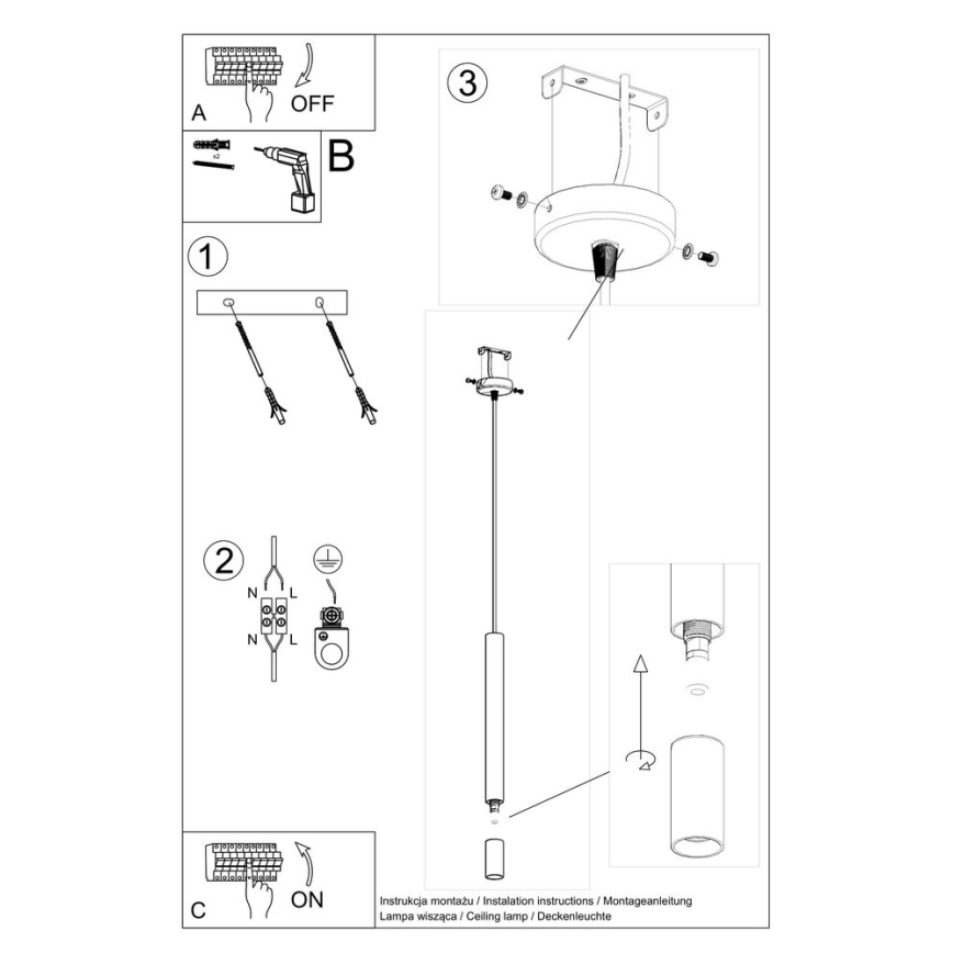 Hanglamp aan een koord VIZIER 1xG9/12W/230V wit