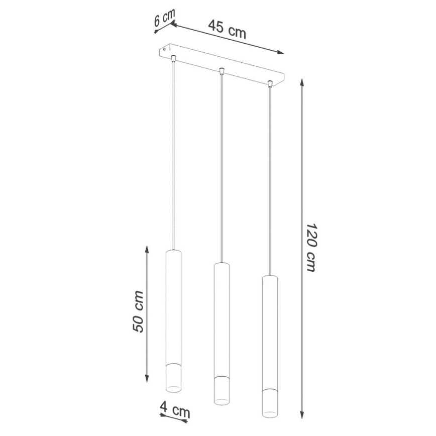 Hanglamp aan een koord VIZIER 3xG9/40W/230V wit