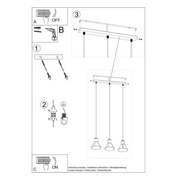 Hanglamp aan een koord TALEJA 1xE27/60W/230V zwart