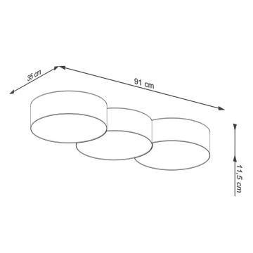 Plafondlamp CIRCLE 6xE27/60W/230V wit