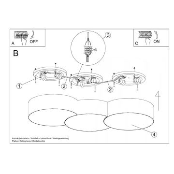 Plafondlamp CIRCLE 6xE27/60W/230V wit