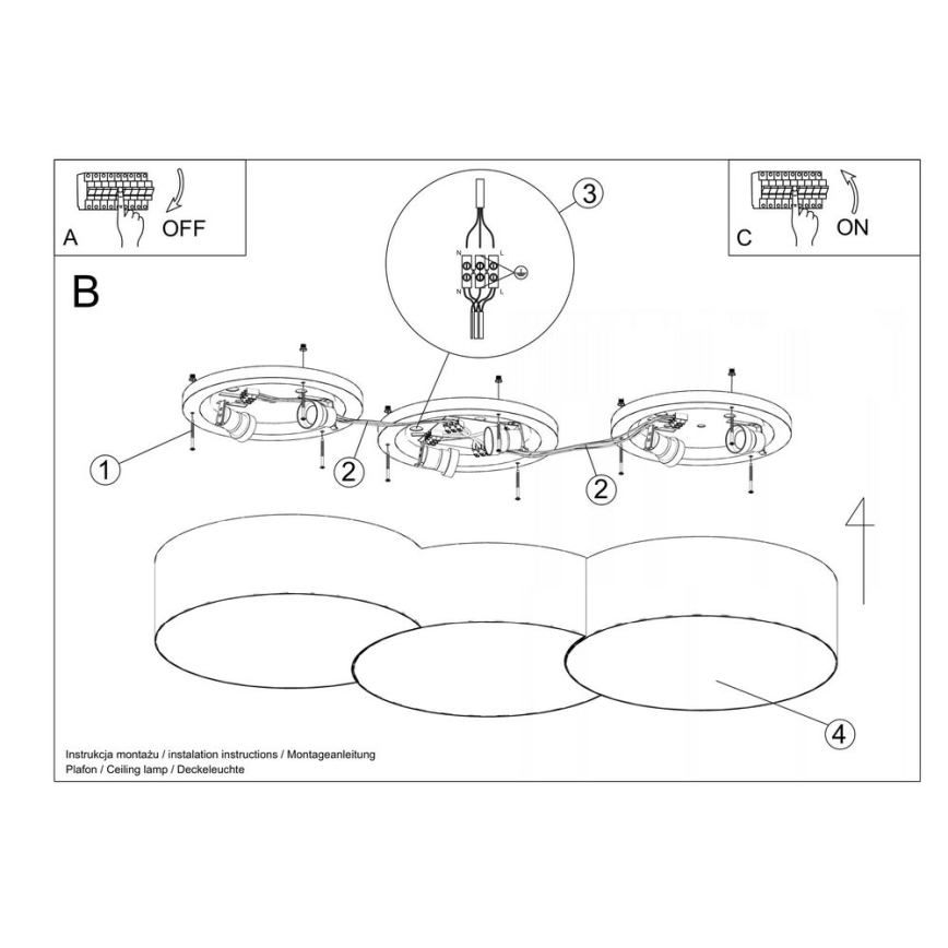 Plafondlamp CIRCLE 6xE27/60W/230V wit