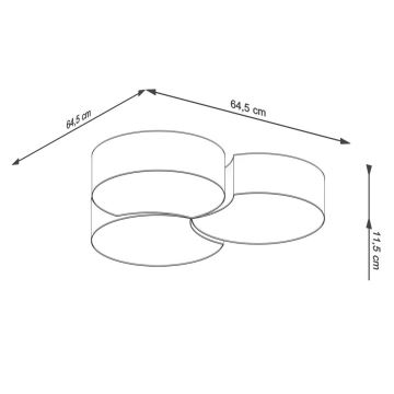 Plafonnier CIRCLE 6xE27/60W/230V blanc