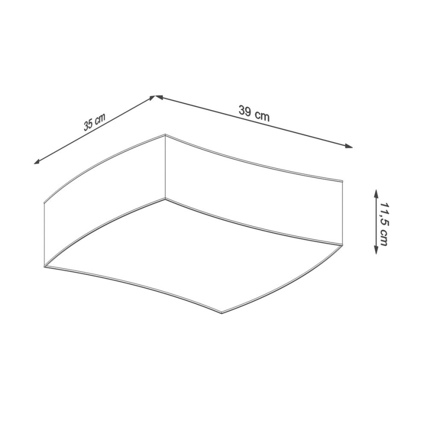 Plafondlamp SQUARE 2xE27/60W/230V wit