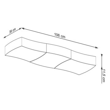 Plafondlamp SQUARE 6xE27/60W/230V wit