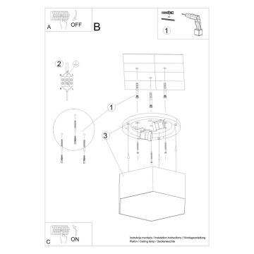 Plafondlamp SUNDE 2xE27/60W/230V 11,5 cm zwart