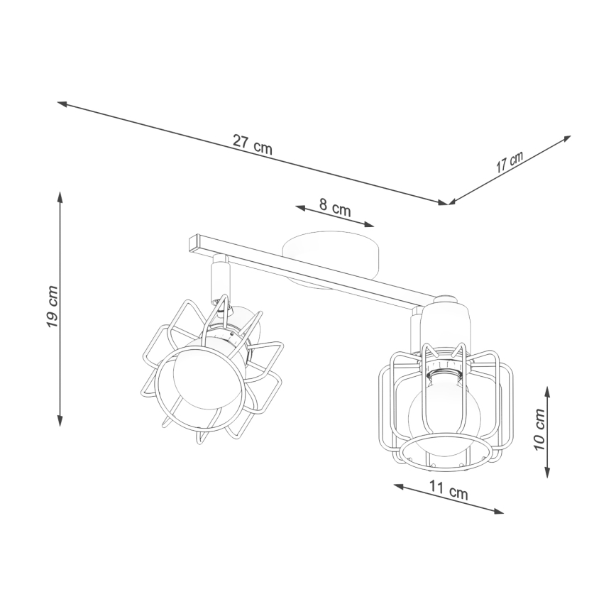 Spot BELUCI 2xE14/40W/230V wit