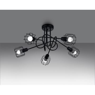 Hanglamp  BELUCI 5xE14/40W/230V zwart