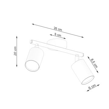 Spot LEMMI 2xGU10/40W/230V zwart