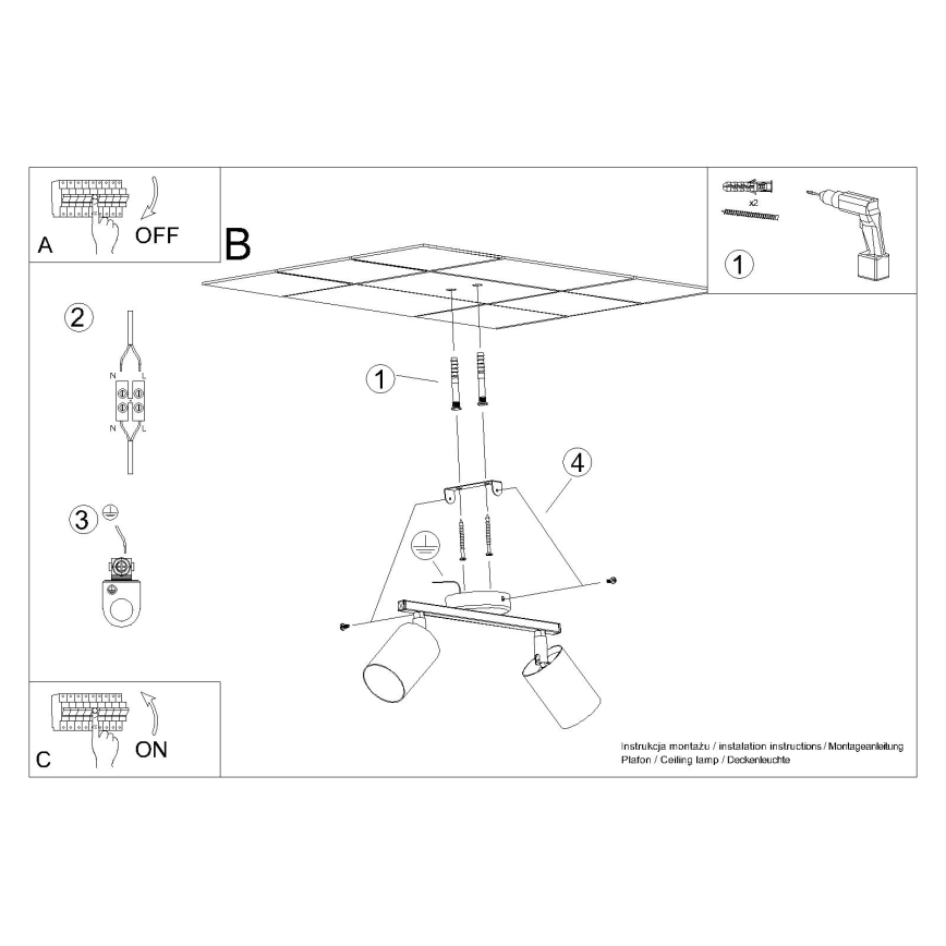 Spot LEMMI 2xGU10/40W/230V zwart