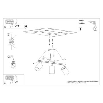 Spot LEMMI 3xGU10/40W/230V zwart