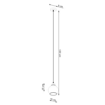 Hanglamp aan een koord ALINO 1xE27/60W/230V zwart