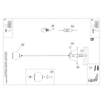 Hanglamp aan een koord ALINO 1xE27/60W/230V zwart