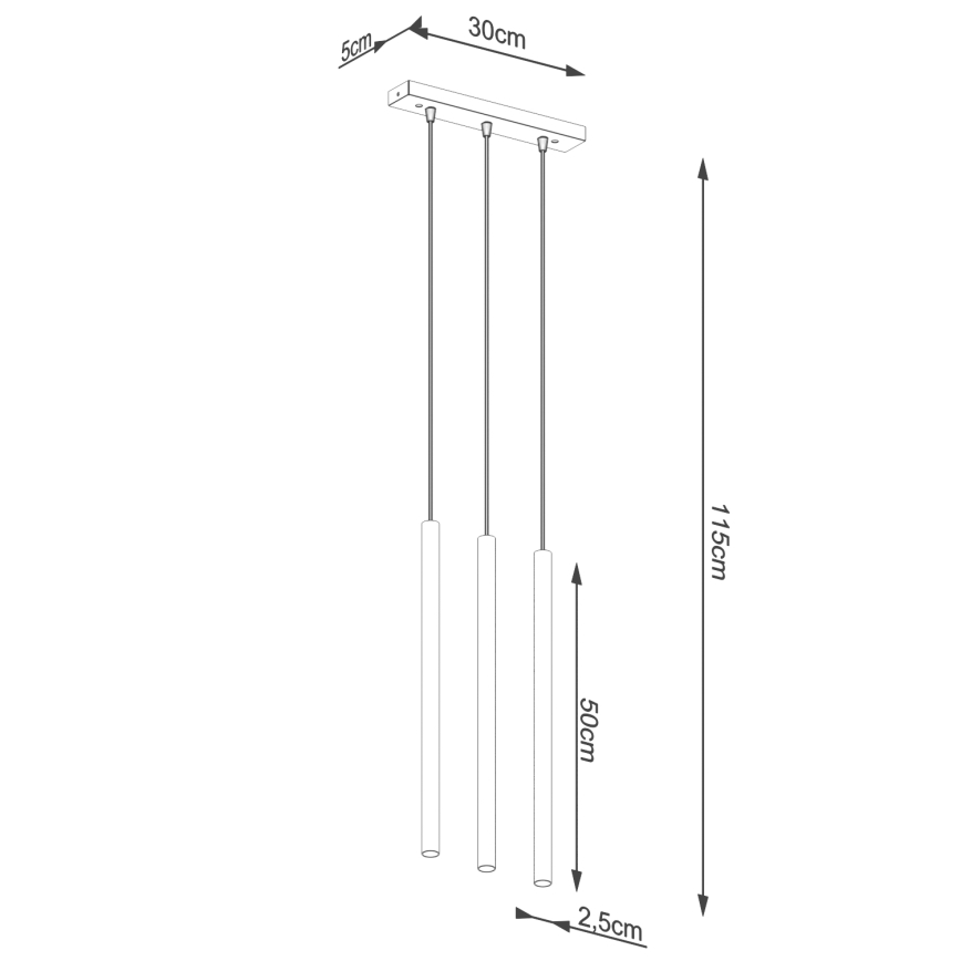 Suspension filaire PASTELO 3xG9/8W/230V doré