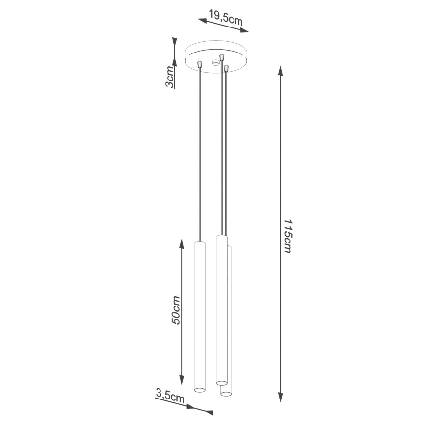 Suspension filaire PASTELO 3xG9/8W/230V béton