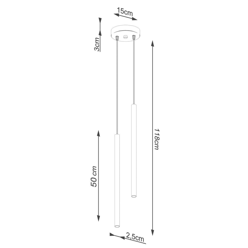 Hanglamp aan een koord PASTELO 2xG9/8W/230V wit