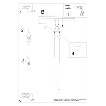 Hanglamp aan een koord PASTELO 2xG9/8W/230V wit