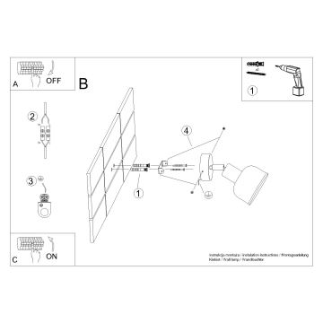 Spot mural ELBA 1xE27/15W/230V blanc