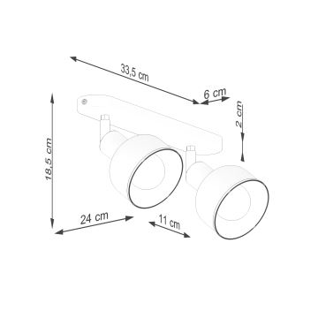 Spot ELBA 2xE27/15W/230V blanc