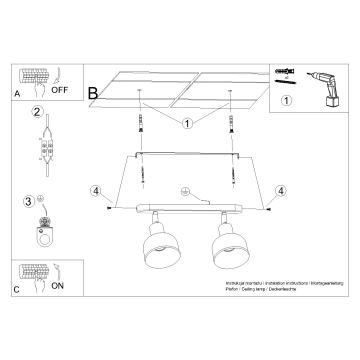 Spot ELBA 2xE27/15W/230V wit