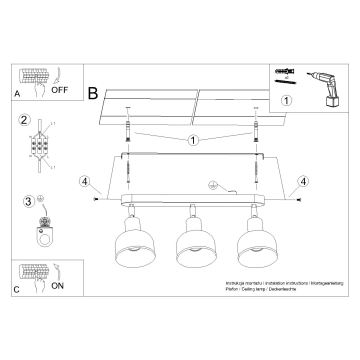 Spot ELBA 3xE27/15W/230V wit