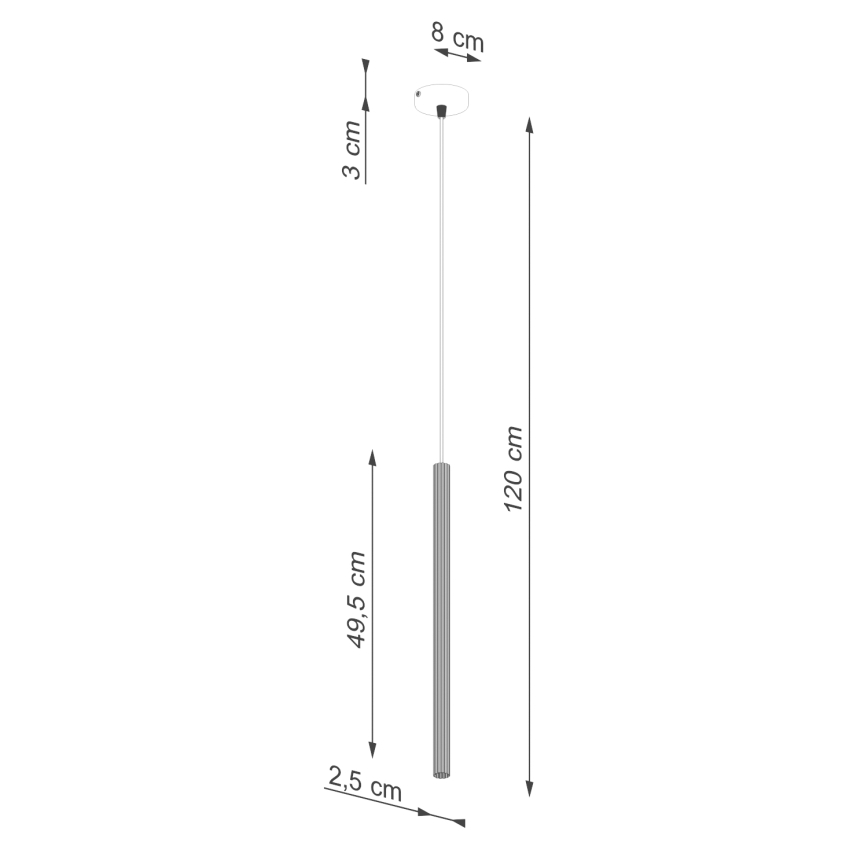 Hanglamp aan een koord ARCHE 1xG9/8W/230V goud