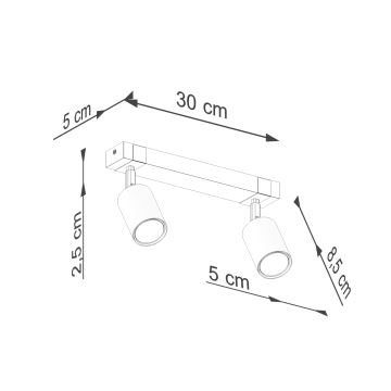 Spot FAGER 2xGU10/10W/230V noir