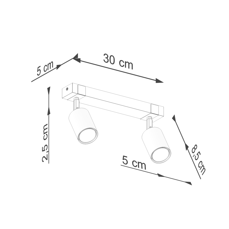 Spot FAGER 2xGU10/10W/230V zwart