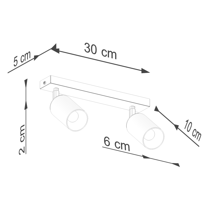 Spot WINX 2xGU10/10W/230V zwart/chroom