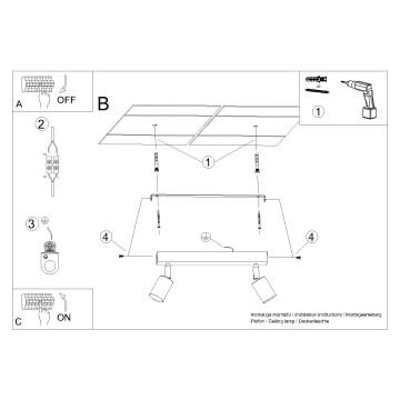 Spot WINX 2xGU10/10W/230V zwart/chroom