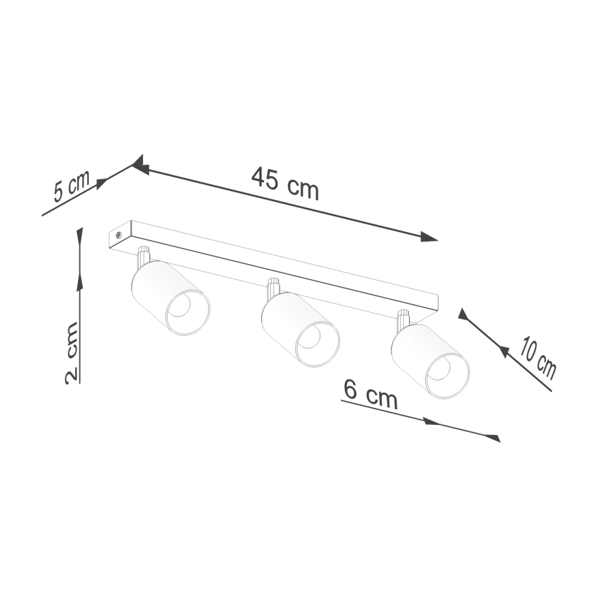 Spot WINX 3xGU10/10W/230V zwart/chroom