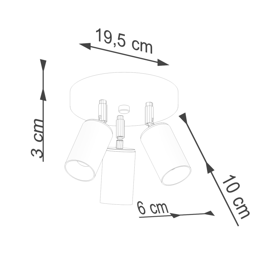 Spot WINX 3xGU10/10W/230V zwart/chroom