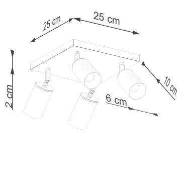 Spot WINX 4xGU10/10W/230V zwart/chroom