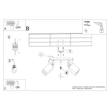 Spot WINX 4xGU10/10W/230V zwart/chroom