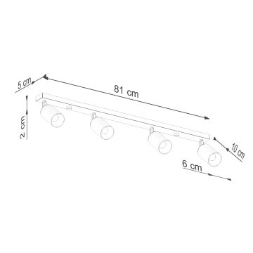 Spot WINX 4xGU10/10W/230V zwart/chroom