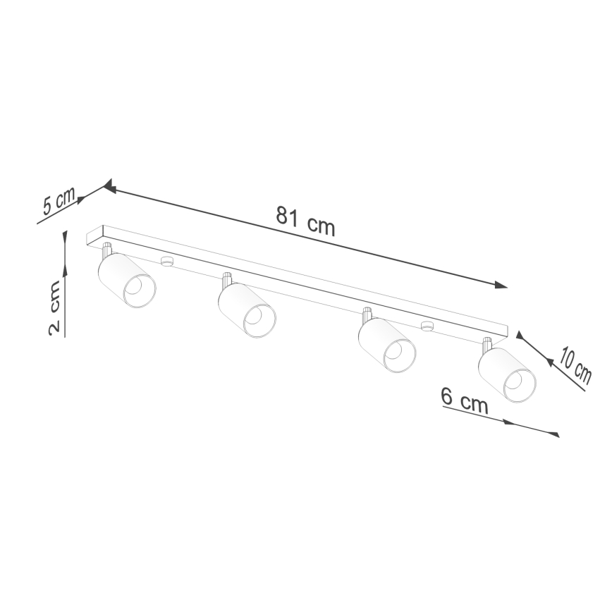 Spot WINX 4xGU10/10W/230V zwart/chroom