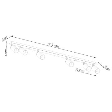 Spot WINX 6xGU10/10W/230V noir/chrome