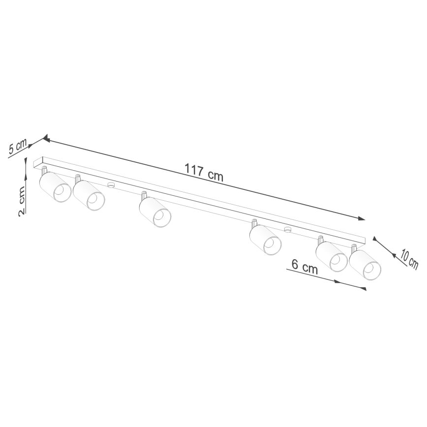 Spot WINX 6xGU10/10W/230V noir/chrome