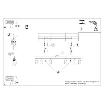 Spot WINX 6xGU10/10W/230V zwart/chroom