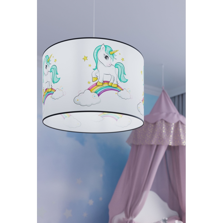 Suspension filaire enfant UNICORN 1xE27/15W/230V d. 30 cm Licorne