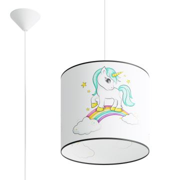 Suspension filaire enfant UNICORN 1xE27/15W/230V d. 30 cm Licorne