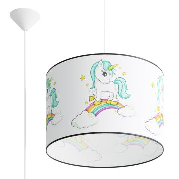 Suspension filaire enfant UNICORN 1xE27/15W/230V d. 40 cm Licorne