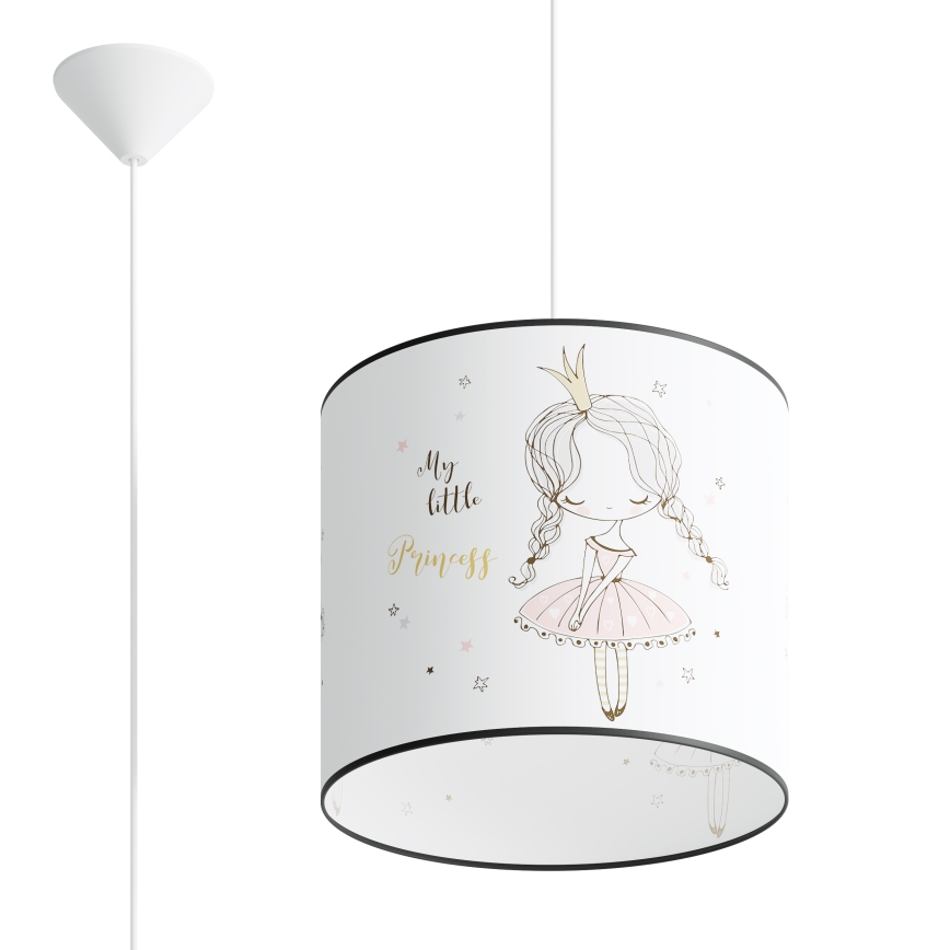 Kinder hanglamp aan een koord PRINCESS 1xE27/15W/230V diameter 30 cm prinses