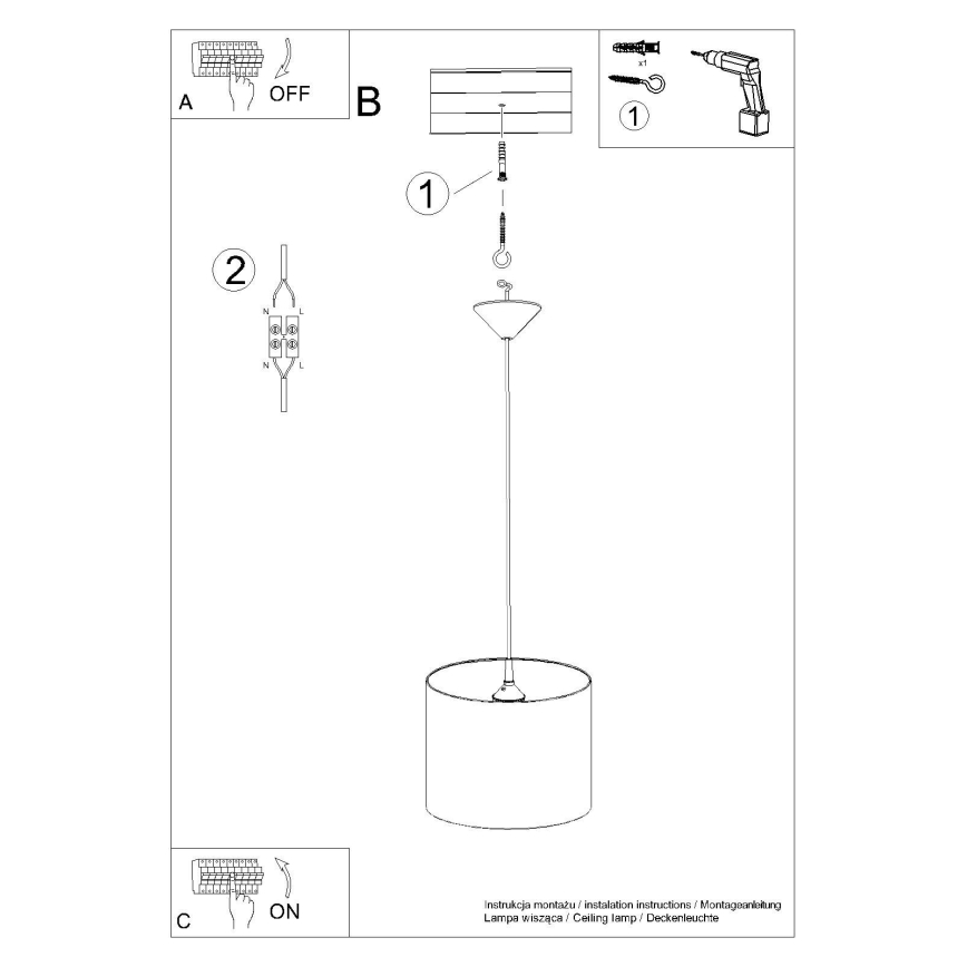 Suspension filaire enfant FAIRY 1xE27/15W/230V d. 30 cm Fée