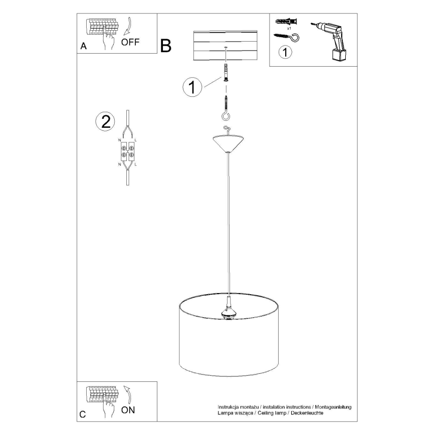 Suspension filaire enfant FAIRY 1xE27/15W/230V d. 40 cm Fée