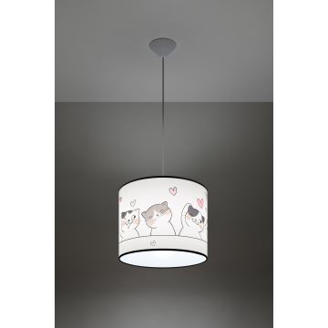 Kinder hanglamp aan een koord CAT 1xE27/15W/230V diameter 30 cm kat