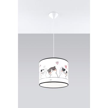 Kinder hanglamp aan een koord CAT 1xE27/15W/230V diameter 30 cm kat