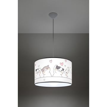 Kinder hanglamp aan een koord CAT 1xE27/15W/230V diameter 40 cm kat