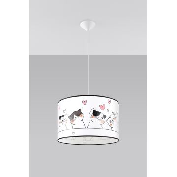 Kinder hanglamp aan een koord CAT 1xE27/15W/230V diameter 40 cm kat